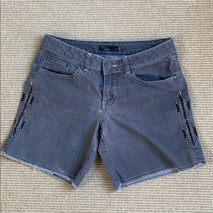 Prana grey shorts with frayed edges sz 4